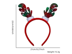 Diadema navideña con cuernos, accesorio navideño brillante, ideal para fiestas, cosplay y uso diario Aeuzwr (Estilo 11)