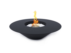 Chimenea de jardín redonda negra Santorini para bioetanol, D.60