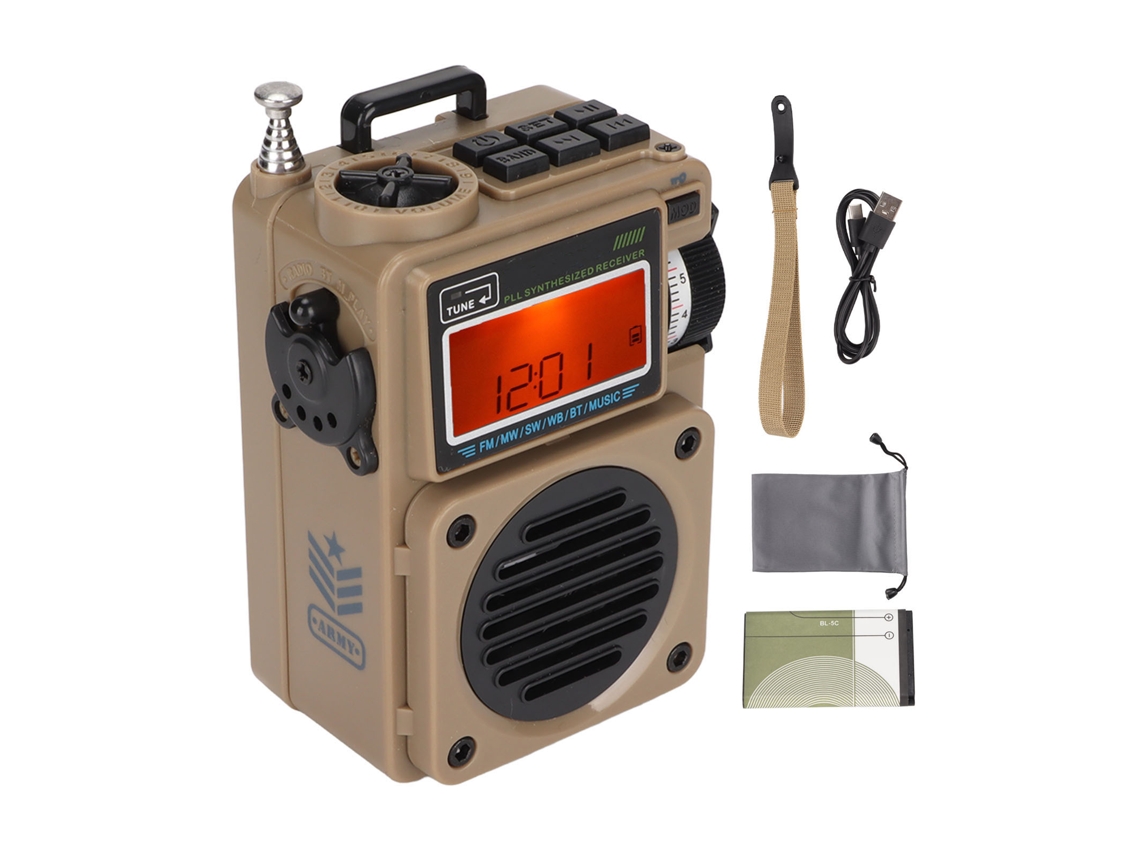 Hrd‑701 Radio Digital Bluetooth De Banda Completa Reproductor De Música Portátil Con Tarjeta Tf
