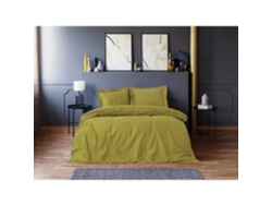 Juego De Cama - Funda Nórdica 220 X 240 Cm + 2 Fundas De Almohada 60 X 60 Cm - Satén De Algodón - Verde