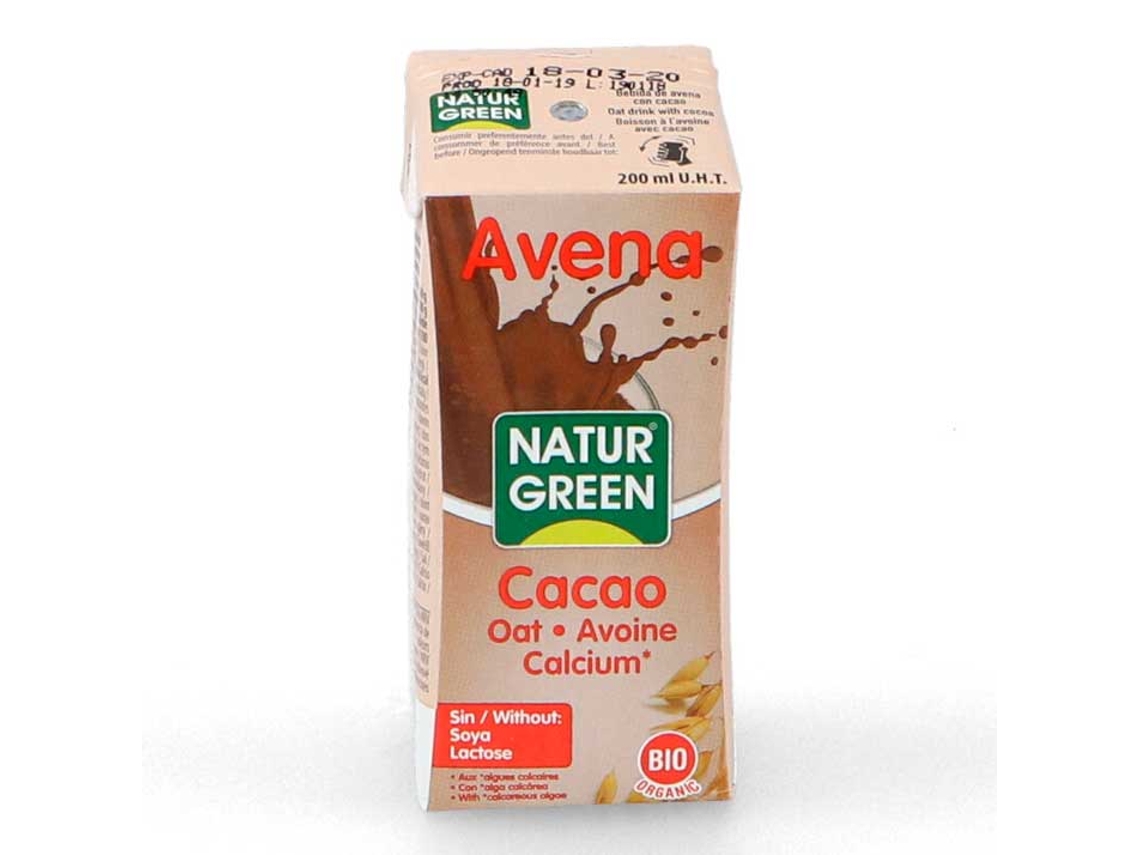 Bebida NATURGREEN De Avena Calcio Bio (Cacao, Manzana - 200 ml)