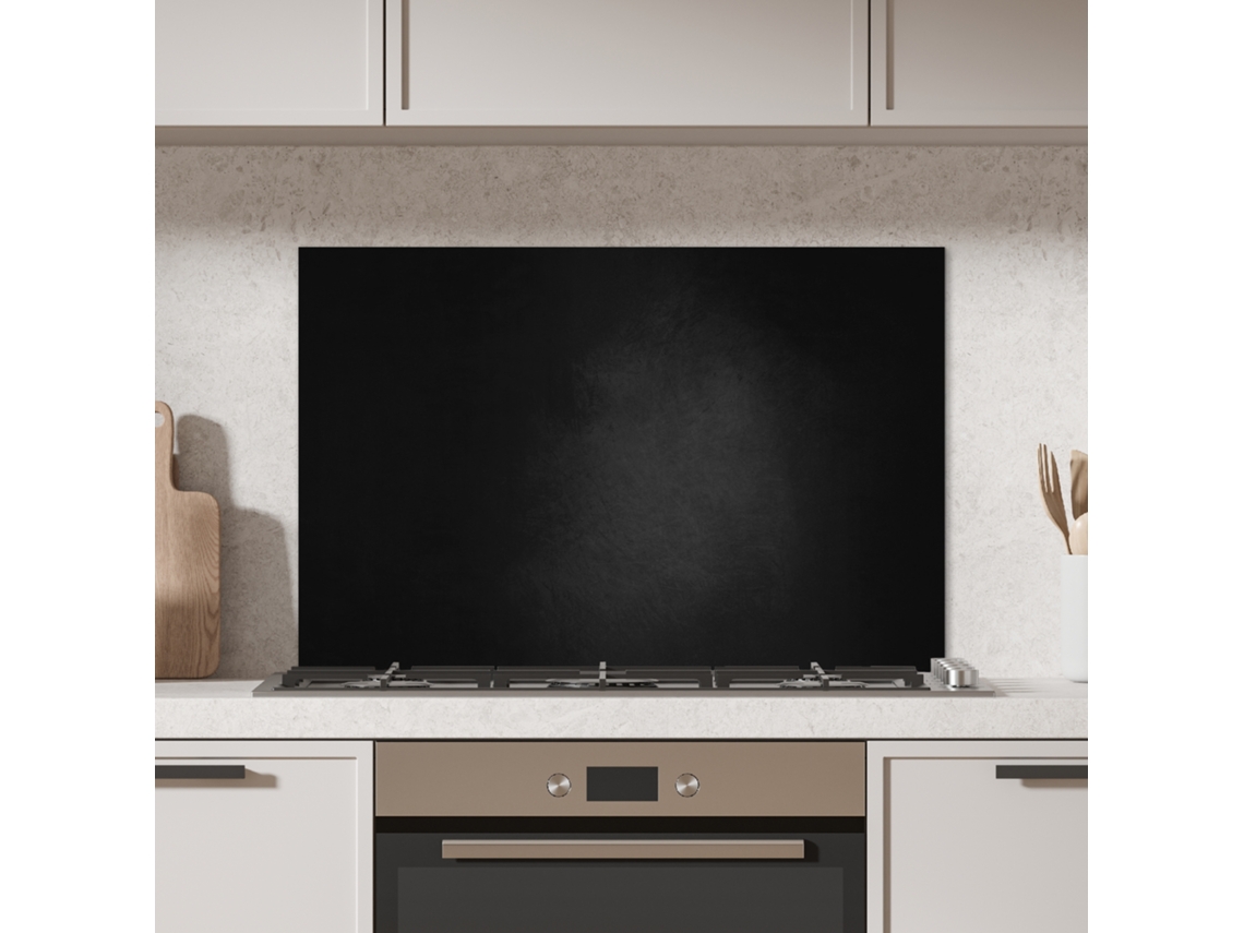 Panel Antisalpicaduras Cocina Hormigón - Negro - Gris - Texturado - Industrial 90x60 Cm