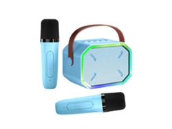 Máquina de karaoke para niños y adultos, mini altavoz Bluetooth portátil con 2 micrófonos inalámbricos, luces LED para TV, ideal para fiestas en casa