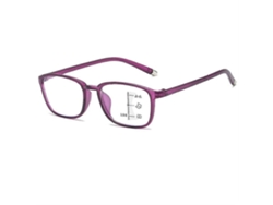 Gafas de lectura multifocales TR90 para visión de lejos y de cerca, unisex, progresivas, antirreflejos, ultraligeras, para presbicia, moradas, potencia 3.00