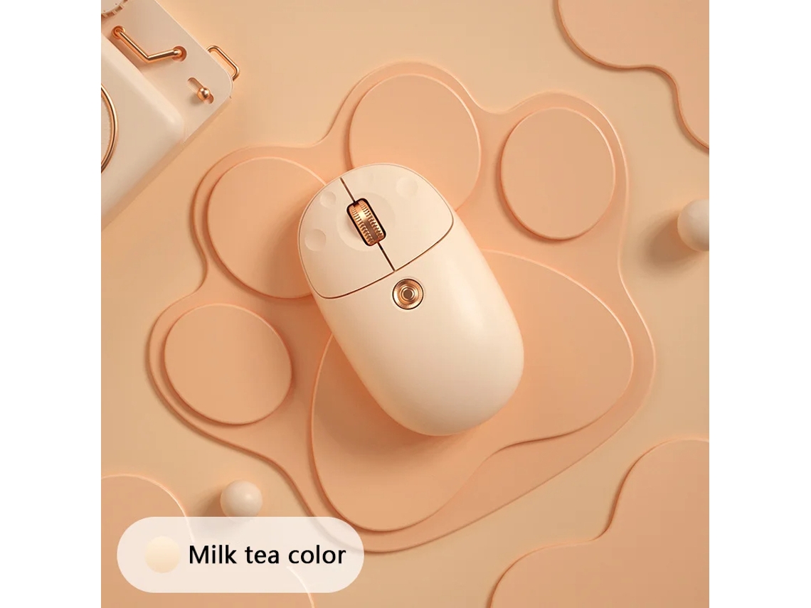 Ratón YIZHOOD Bluetooth con Garra de Gato 2.4G Bluetooth Tri-Modo Chica Óptico Silencioso Ratón Inalámbrico para Computadora Portátil PC Naranja