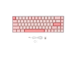 Teclado Mecânico Gamer 68 Teclas Sem Fio 2.4g Bluetooth 5.0 Fio Rgb Switch Azul Para Pc Laptop