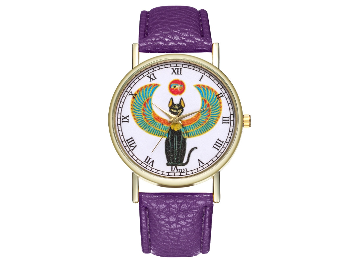 Reloj De Pulsera Analógico De Cuarzo Unisex Zhoulianfa Classic Fashion Con Correa De Pu Morada.