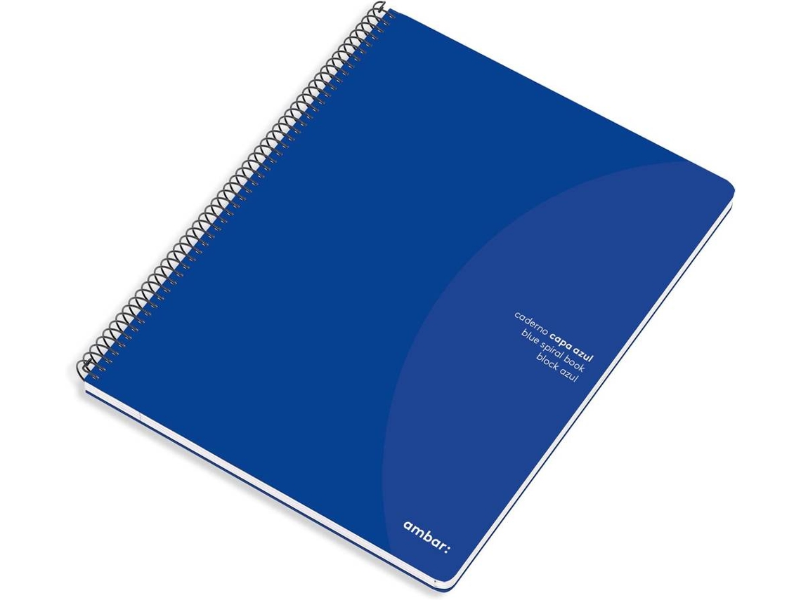 Cuaderno de Espiral AMBAR Azul (A4 - Liso - 80 Hojas)