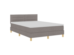 Maison Exclusive - Cama Box Spring Led Con Tiras Led Taupé 140 X 190 Cm Tela