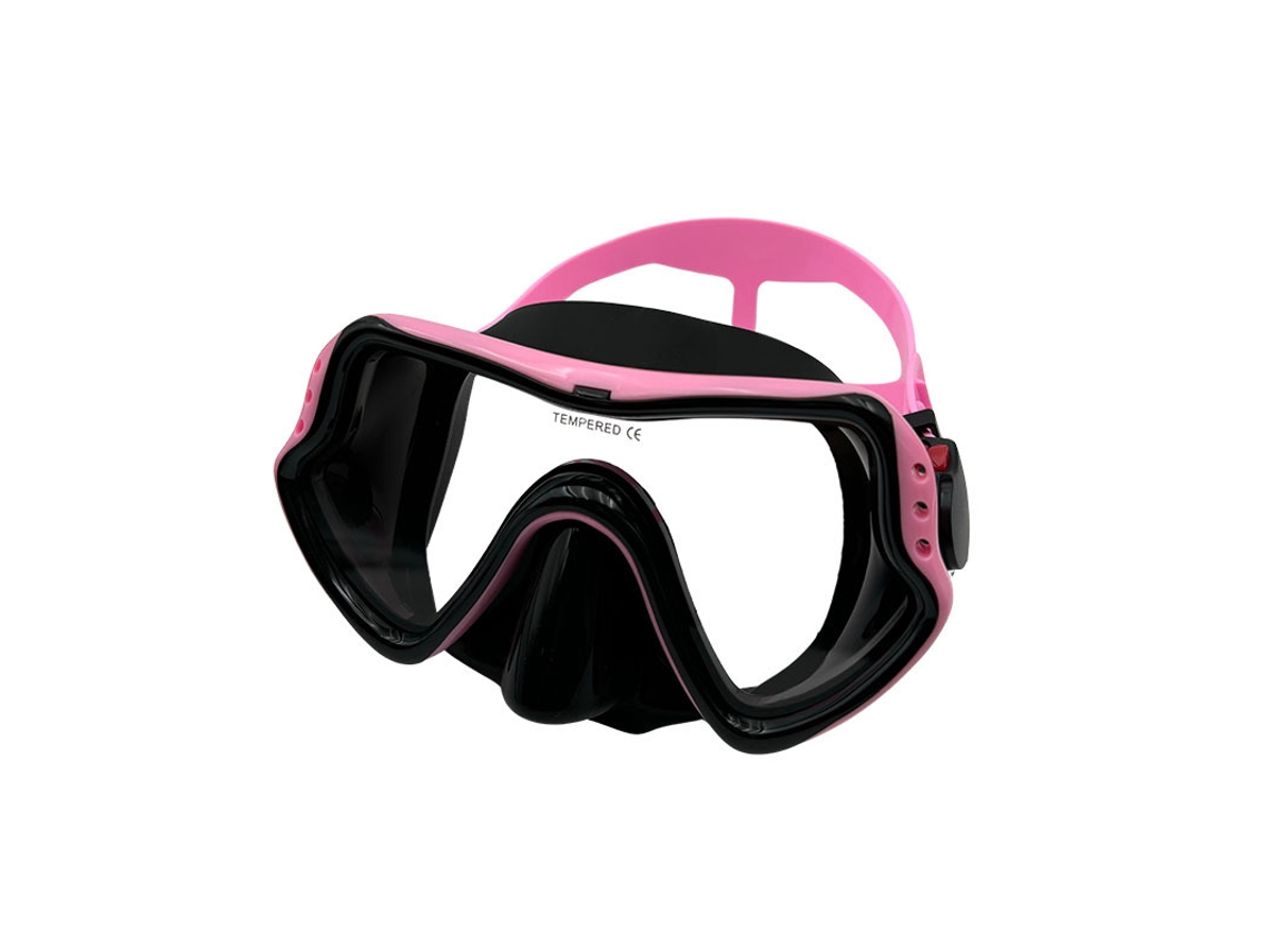 Máscara de buceo antivaho e impermeable, equipo de snorkel profesional negro y rosa Siurn