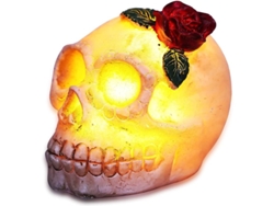 Decoración De Calavera Con Rosa Para Halloween, Iluminada En Forma De Calavera, Mesa Vrv