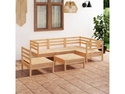 Conjunto de salón de jardín de pino macizo de 6 piezas DKD Home Decor