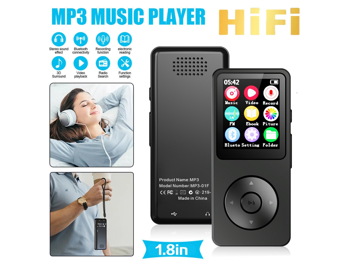 Reproductor de música Walkman MP3/MP4 con sonido envolvente 3D estéreo, 16 GB, Czhhmart