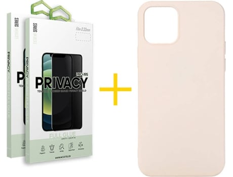 Carcasa + 2 Protectores de Pantalla para iPhone 12 Mini SKYHE Rosa Pastel