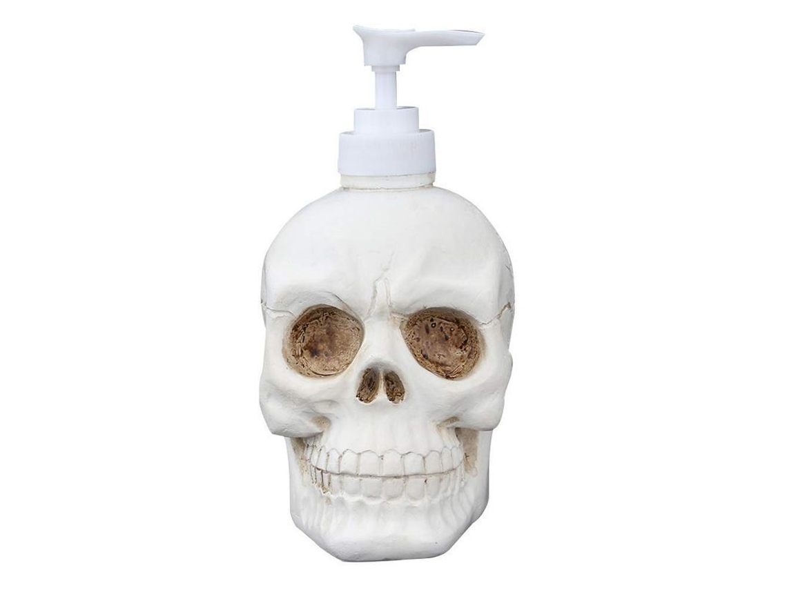 2026-dispensador De Jabón Con Porta Esponja Mano Craneo, Tarro De Jabón Líquido Para Baño (blanco)