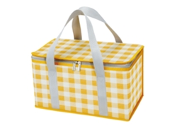 Bolsa térmica térmica de gran capacidad, impermeable, multifuncional, duradera, portátil, para picnic, oficina, amarilla y blanca.