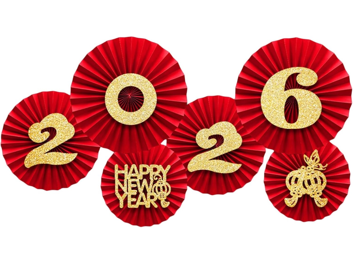 Elegante Abanico De Papel 2026: Decoración Multiusos Para Fiestas En Casa, Año Nuevo Y Días Festivos.