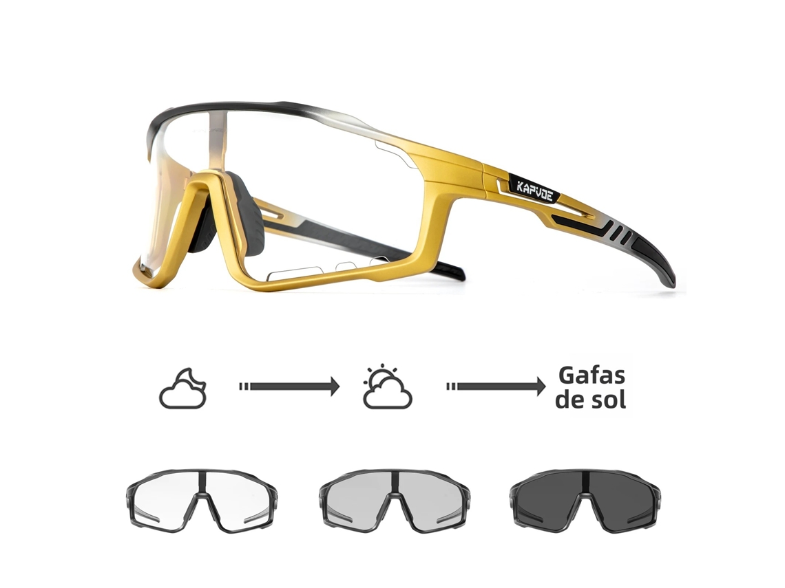 (Negro 7) Gafas de ciclismo fotocromáticas unisex, protección UV400.