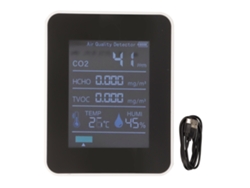 Monitor De Qualidade Do Ar Bluetooth 5 Em 1 Detector De Co2 Hcho Tvoc Temperatura Umidade Com Alarme