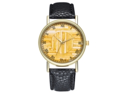 Elegante Reloj De Pulsera Analógico Con Esfera Redonda Y Movimiento De Cuarzo Negro.