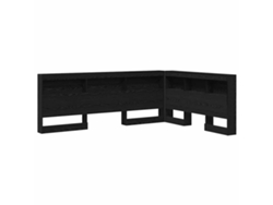 Cabecero con almacenaje y estante en roble negro 160 cm MAISON EXCLUSIVE