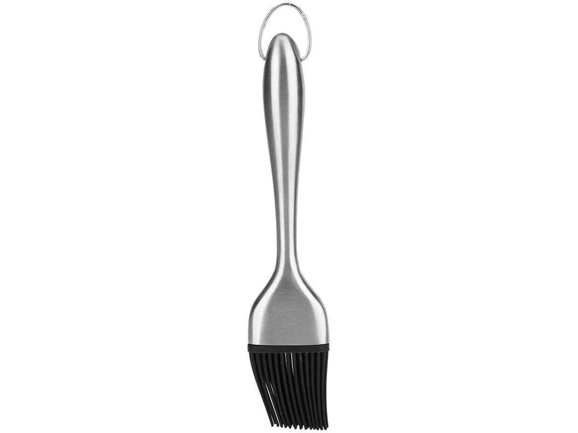 Cepillo Para Barbacoa De Silicona Resistente Al Calor Con Mango De Acero Inoxidable, 20 Cm