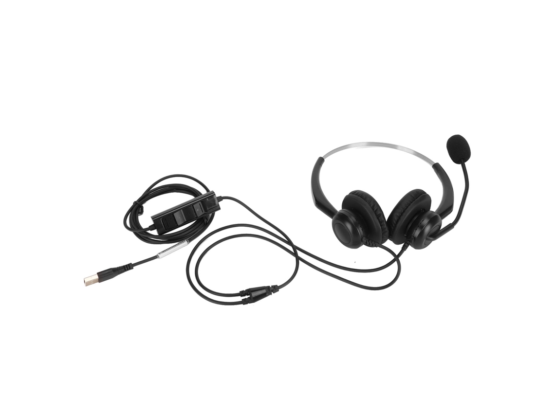 Fone De Ouvido Para Negócios Com Fio Binaural Cancelamento De Ruído Com Microfone Usb Para Call Center Escritório