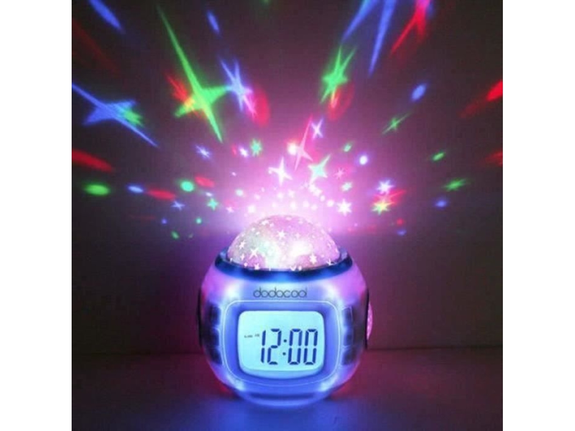 Proyector Radio Despertador Estrella Led Lcd Alarma Música Termómetro Pr Cateau Navidad Cielo Estrellado Led Despertador para Niños Mkk74 YWEI