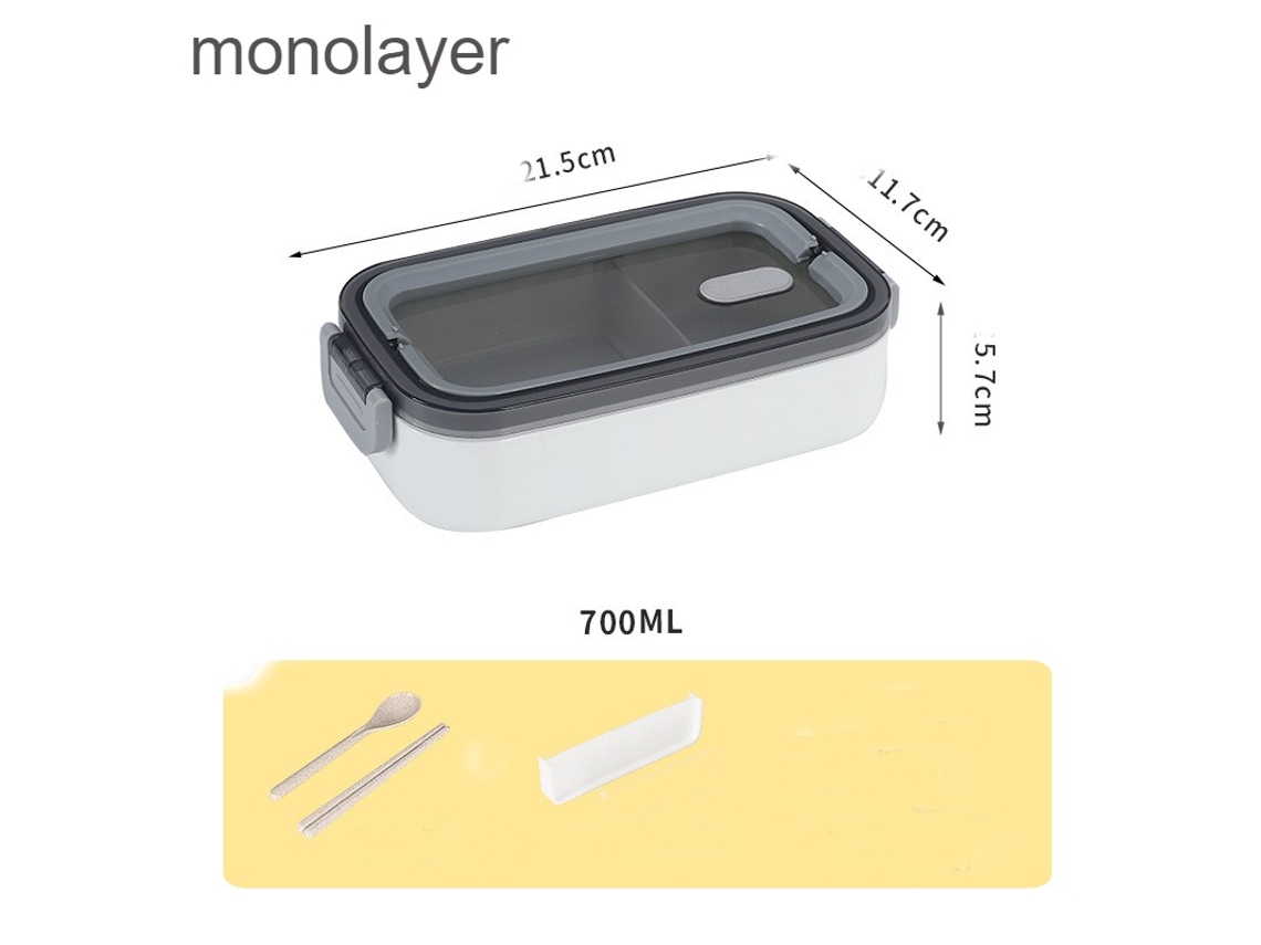 Fiambrera Bento a prueba de fugas para adultos: 700 ml de una lonchera de una sola capa (-750ml LUUCOZK