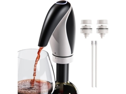 Aireador De Vino Eléctrico Recargable 3 En 1 - Regalo Con Forma De Pingüino Para Amantes Del Vino Negro