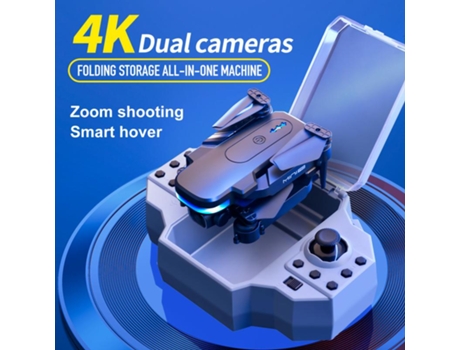 Mini dron plegable KY910 con cámara dual 4K (3 baterías - Duración de la batería: 12 min - Negro)