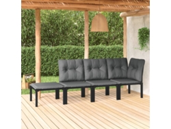 Conjunto de mimbre para jardín de 4 piezas, precio y ámbar, DKD Home Decor