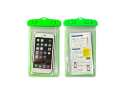 Funda protectora impermeable, verde fluorescente, para teléfono móvil.