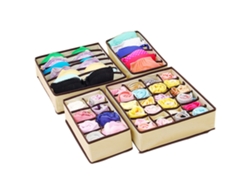 Divisores plegables para ropa interior beige (16x9.5x8 cm) Kofihety