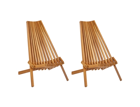 Conjunto de 2 sillas de jardín de madera de acacia BELIANI Bellano