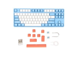 Teclado Mecânico Sem Fio Bluetooth 2.4g 5.0bt 87 Teclas Hot Swappable Switch Azul Para Escritório E Jogos