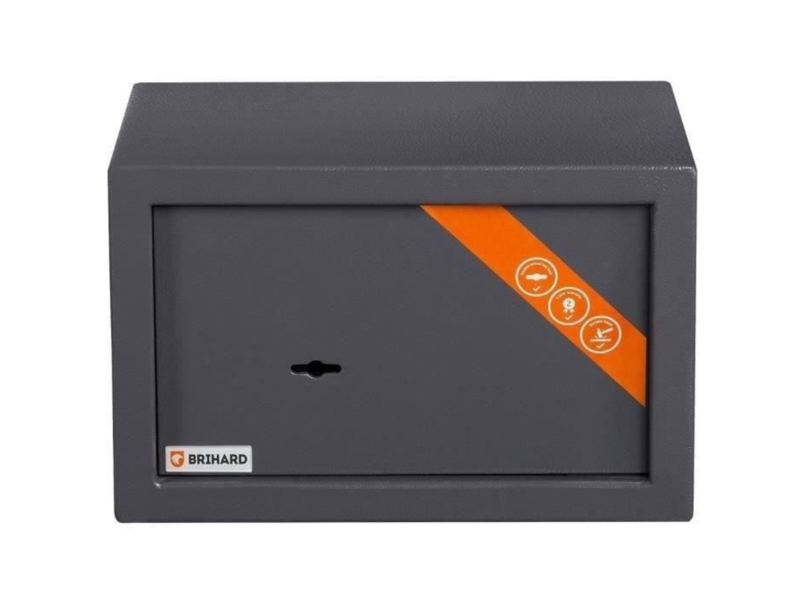 Caja fuerte BRIHARD - Cerradura con llave - Paredes de 1,5 mm - Puerta de 4 mm - 10,8 l