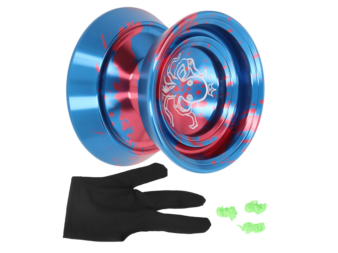 Dan26-yoyo Ball De Aleación De Aluminio No Responsivo Avanzado Para Competición Con Guante Y 3 Cuerdas Azul