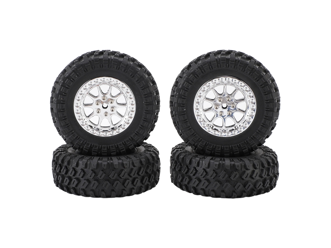 Neumáticos De Goma Resistentes Para Coches Rc, Llantas Plateadas Mn82 Para Camionetas, Neumáticos De Repuesto Para Vehículos De Control Remoto.
