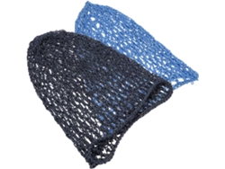 Redecilla Para El Cabello De Ganchillo, 2 Piezas, Talla Única, Gris Y Azul Claro, Gorro Elástico Para Dormir Para Mujer.