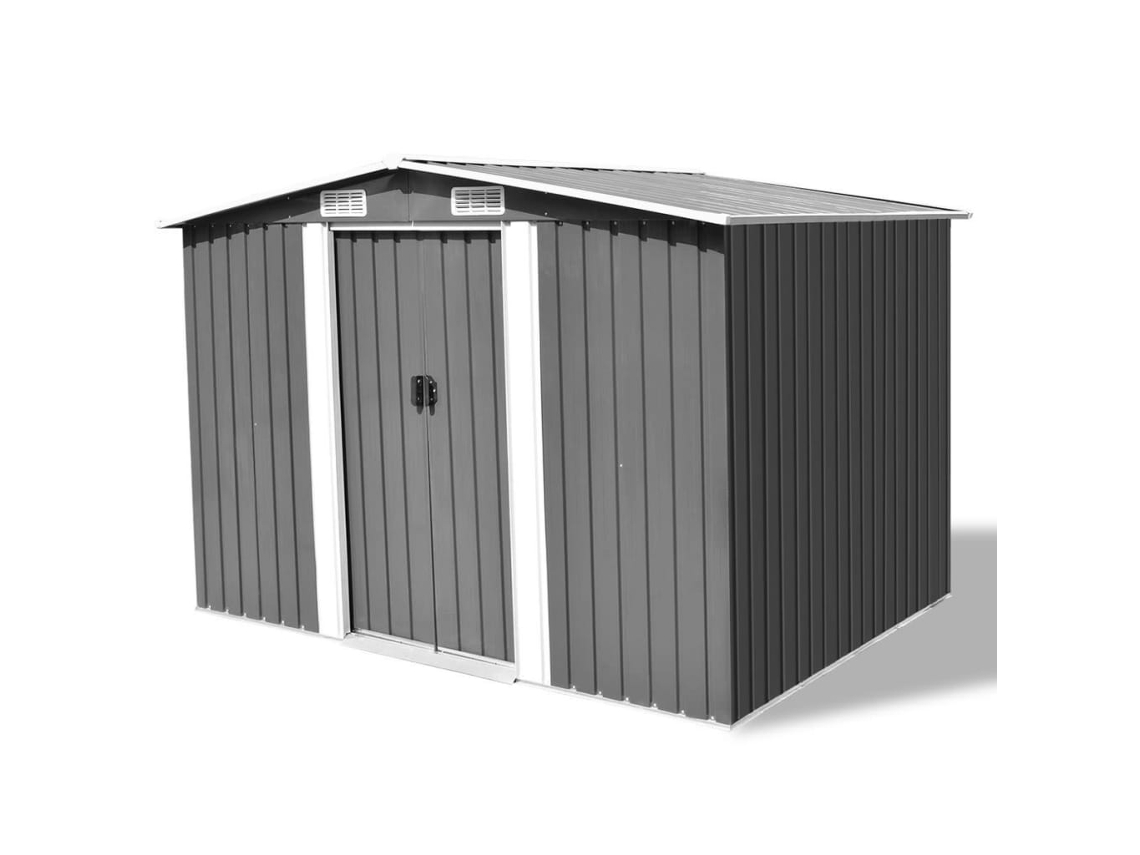 Cobertizo VIDAXL Gris Acero (257x205x178 cm)