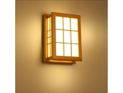 Aplique De Pared De Madera Maciza De Estilo Japonés - Lámpara De Mesita De Noche