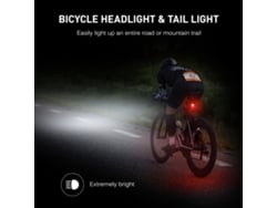 Luzes De Bicicleta Recarregáveis Via Usb Super Brilhantes Com Luz Dianteira E Traseira À Prova D'água