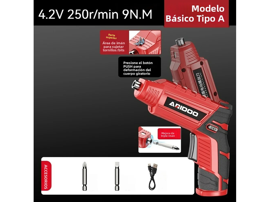(modelo A Básico) Juego De Destornilladores Eléctricos Inalámbricos Recargables De 4,2 V Con Batería Y Taladro