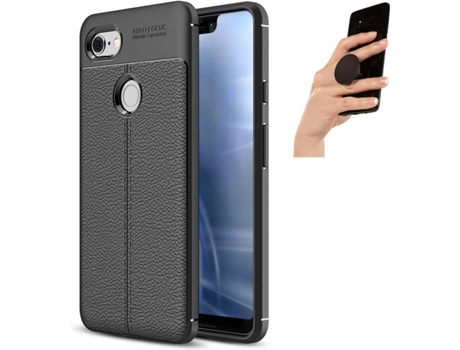 Carcasa y Popsocket Google Pixel 3xl Rugged Leather Negro