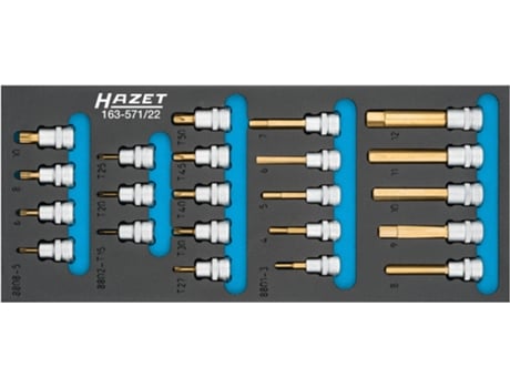 HAZET 163-571/22 Juego de Llaves de Vaso Destornillador: Cuadrado Hueco 3/8 Pulgadas 10 Mm Perfil Torx® Interior Perfil Con Estriado Interior Xzn