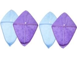 4pièces Serviytes De Baño A Turbans Fleece Ultra-absorbants Pour Cabello Pratique Bonny Séchage