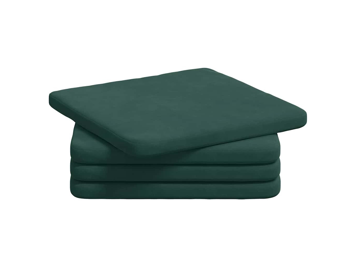 Cojines para asiento, 4 unidades, verde oscuro, 40 x 40 x 3 cm, terciopelo, HARLANV1