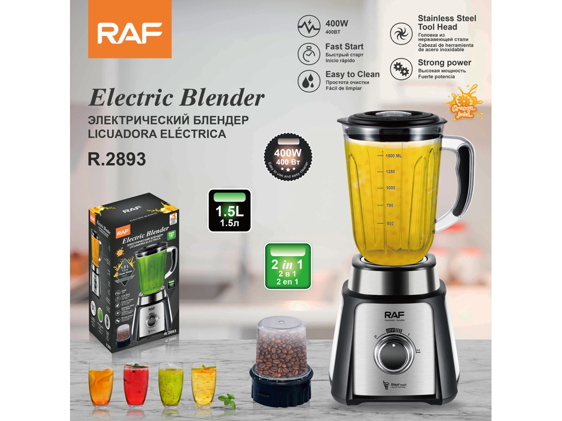 Exprimidor de frutas y verduras Euro Meter 2 en 1 de 1,5 l, para uso doméstico, pequeño, Mdug