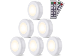 2026-linjou 6 Luz Led Inalámbrica Blanca Cálida 4000k Regulable Con Control Remoto Para Cocina Dormitorio